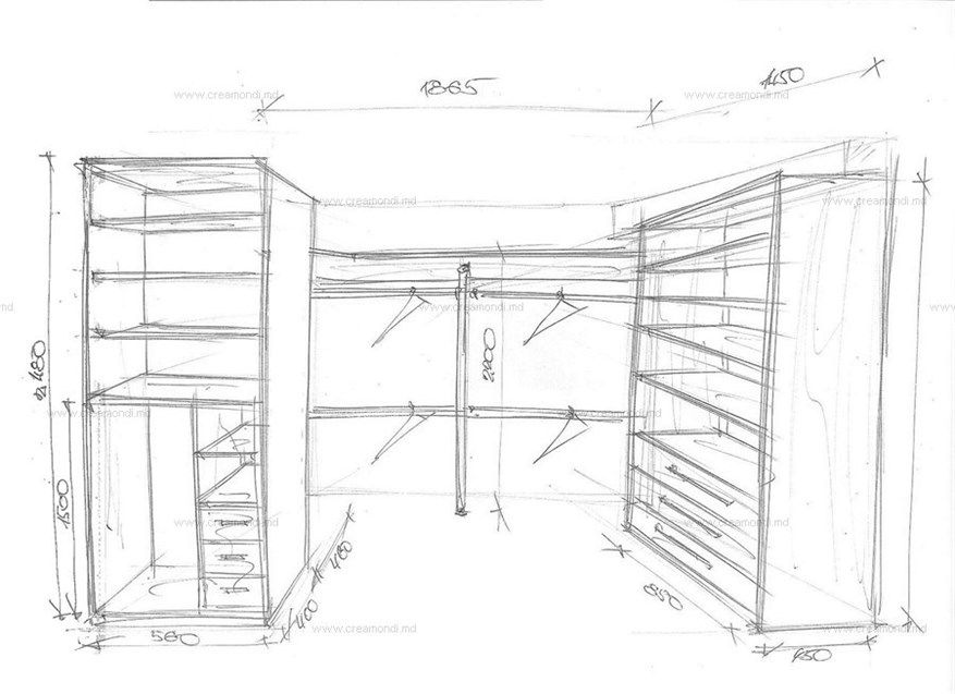 Чертеж проект гардеробная