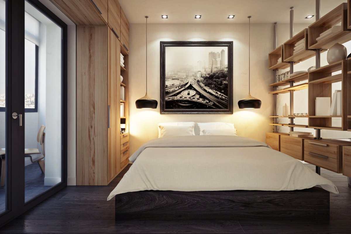 Фото маленькой спальни в современном стиле в квартире