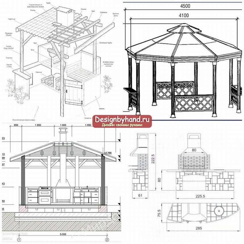Беседки для дачи своими руками из дерева чертежи с размерами