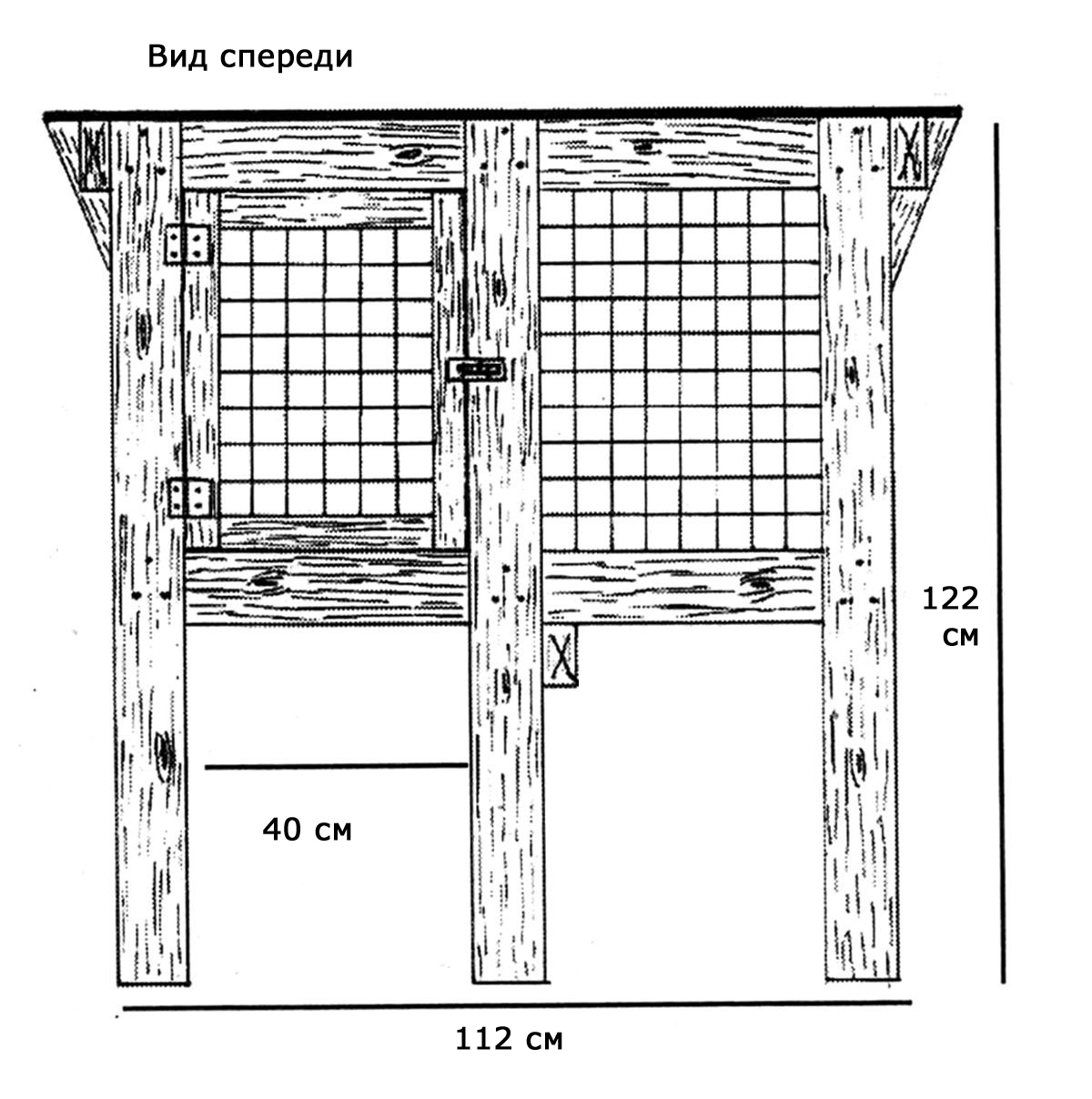 Схема постройки клетки для кроликов своими руками