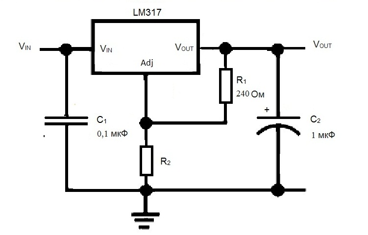 Регулируемый стабилизатор тока на LM317 для светодиодов