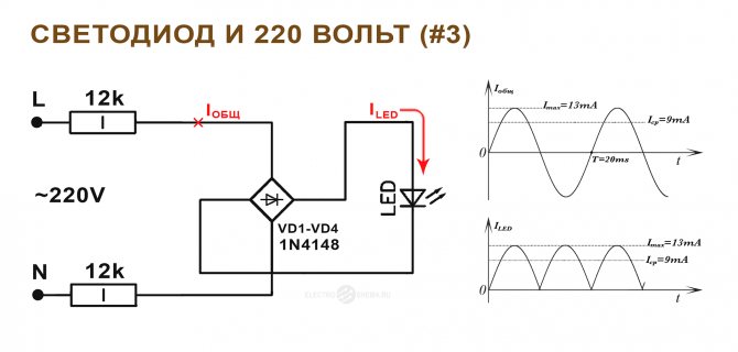 Питание светодиодов от 220В своими руками — схема подключения