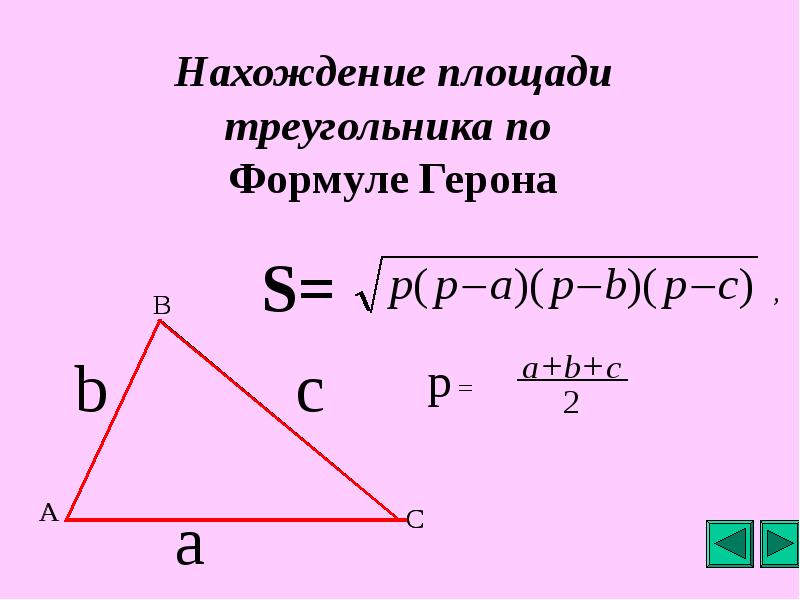 Схема площади треугольника