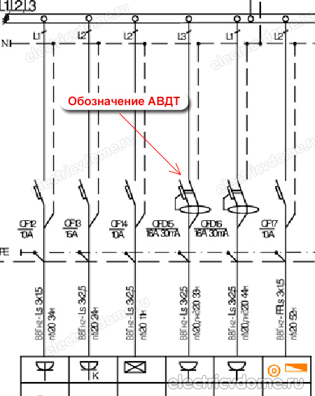 Как обозначается автоматический выключатель на однолинейной схеме