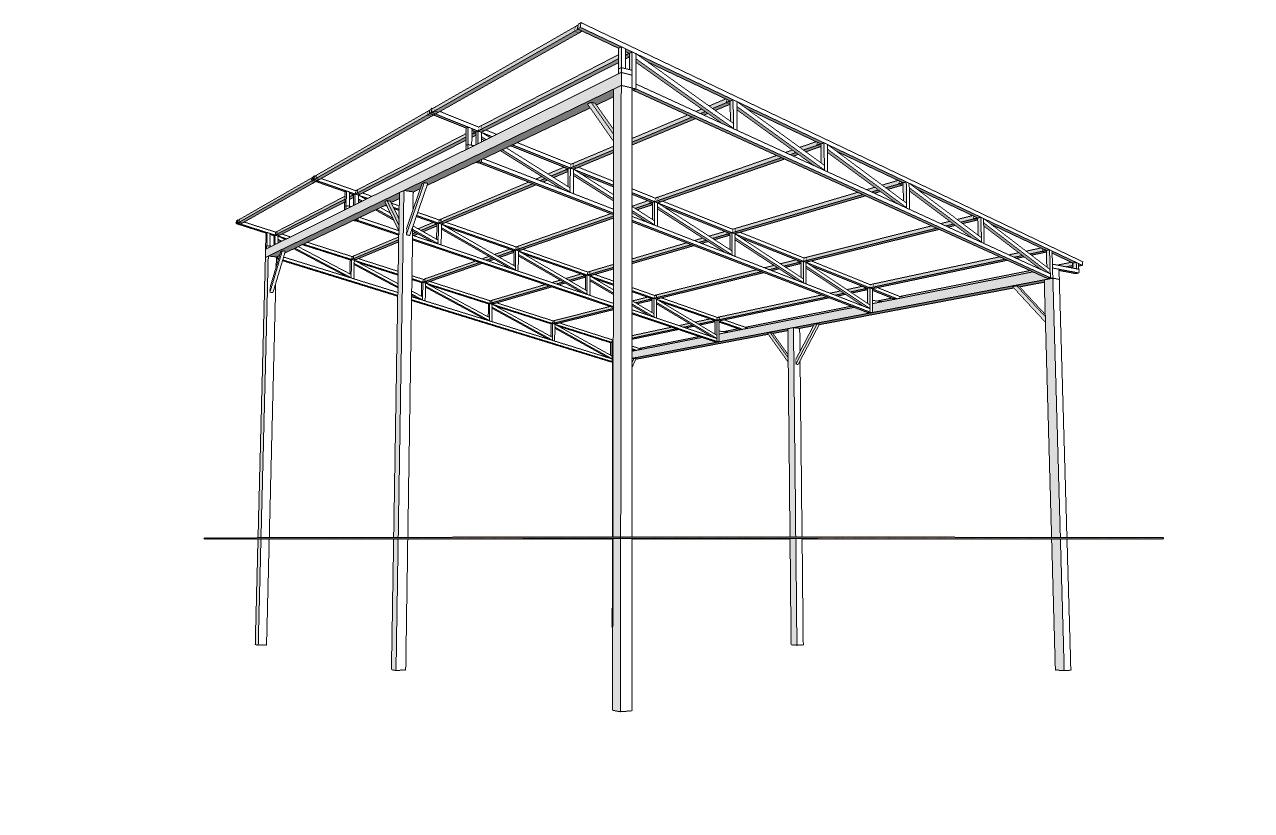 Схема навеса под машину