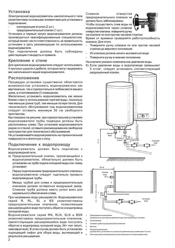 Инструкция по эксплуатации водонагревателя