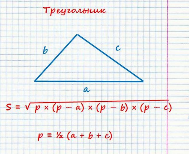 Как рассчитать площадь участка треугольной формы