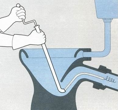 Прочистка канализационных труб сантехническим тросом